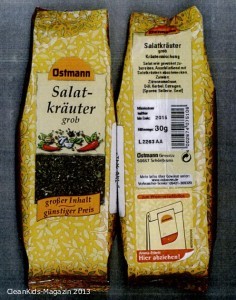 Rückruf: Salmonellen - Ostmann Gewürze ruft "Salatkräuter grob" zurück