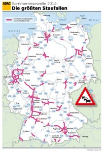 Sommerreisewelle 2014: Die größten Staufallen - Bild ADAC - anklicken für Großansicht
