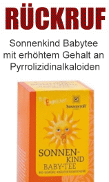 Sonnenkind Babytee mit erhöhtem Gehalt an Pyrrolizidinalkaloiden