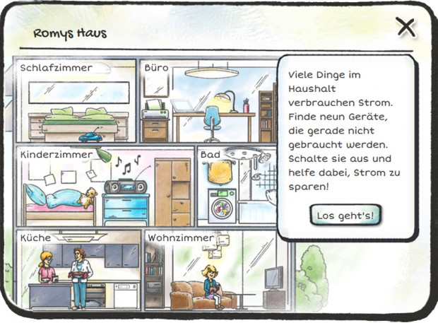 In Romys Haus befinden sich viele Elektrogeräte, die unnötig Strom verbrauchen und ausgeschaltet werden können. © Fraunhofer