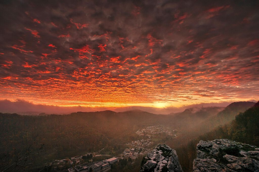 Sonnenuntergang auf der Schwäbischen-Alb