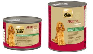 Rückruf des Hundefutters SELECT GOLD Sensitive Nassfutter Adult Hirsch mit Kartoffeln