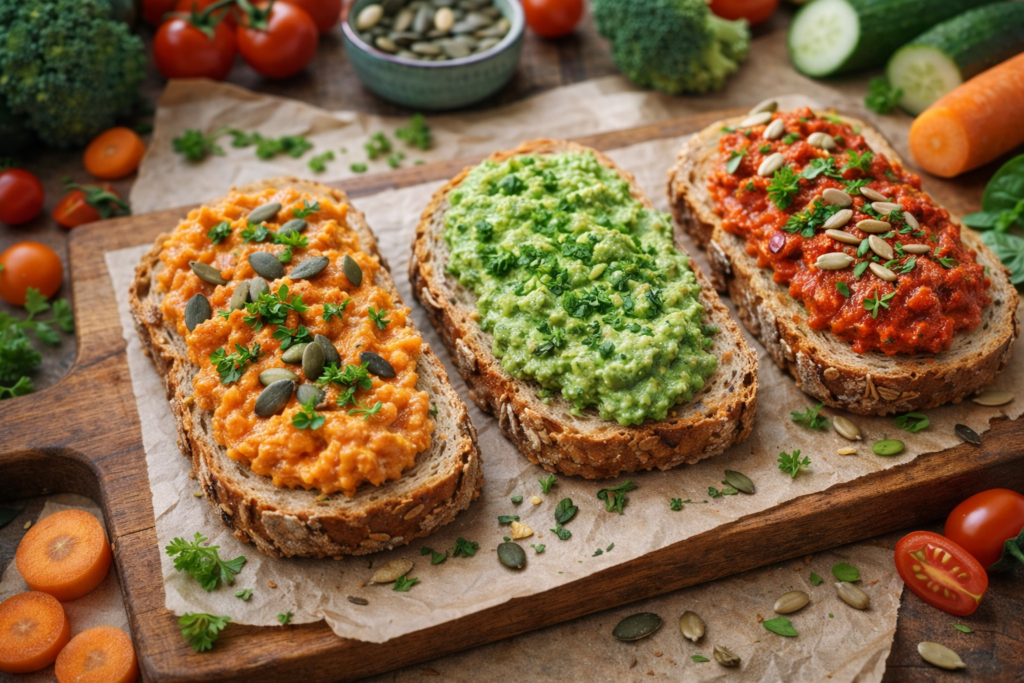 Das Angebot an vegetarischen und veganen Brotaufstrichen boomt