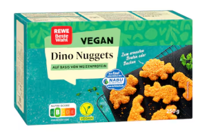Rückruf des Tiefkühlartikels REWE Beste Wahl Vegane Dino Nuggets 
