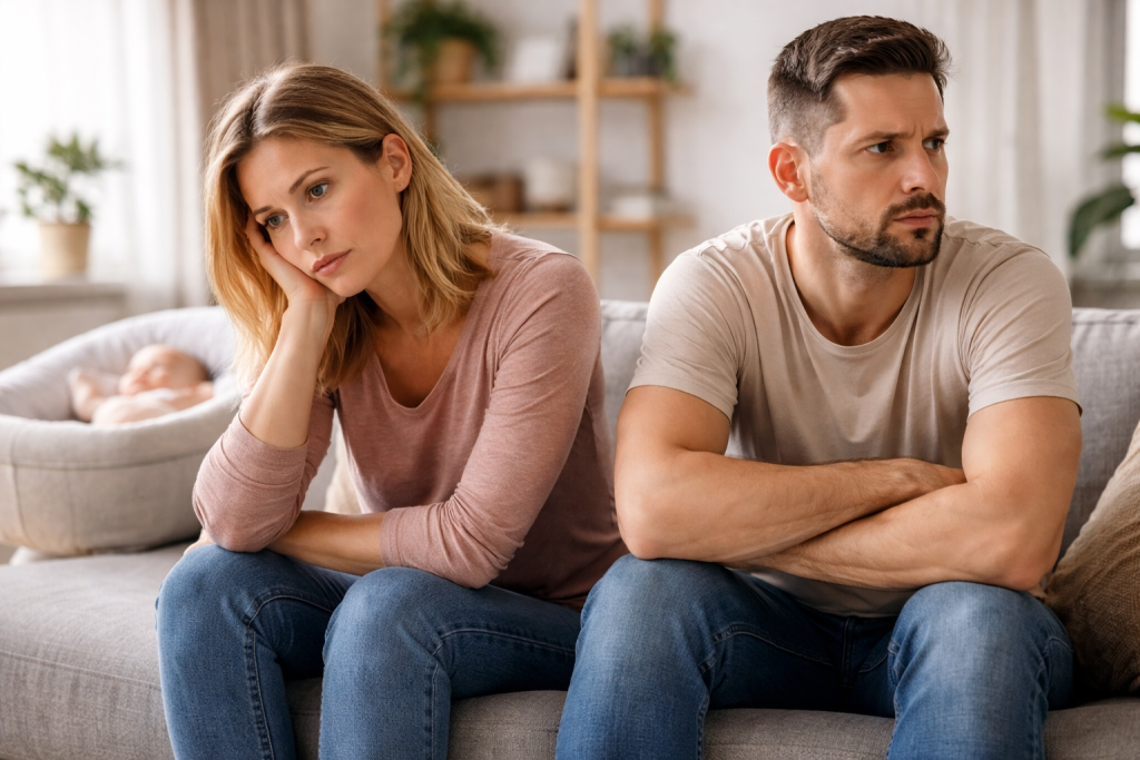 Kaum ist das Baby da, gerät die Beziehung ins Wanken