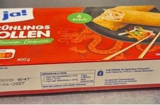 Ruckruf Produkt „ja! Frühlingsrollen mit feinem Gemüse, 400g“