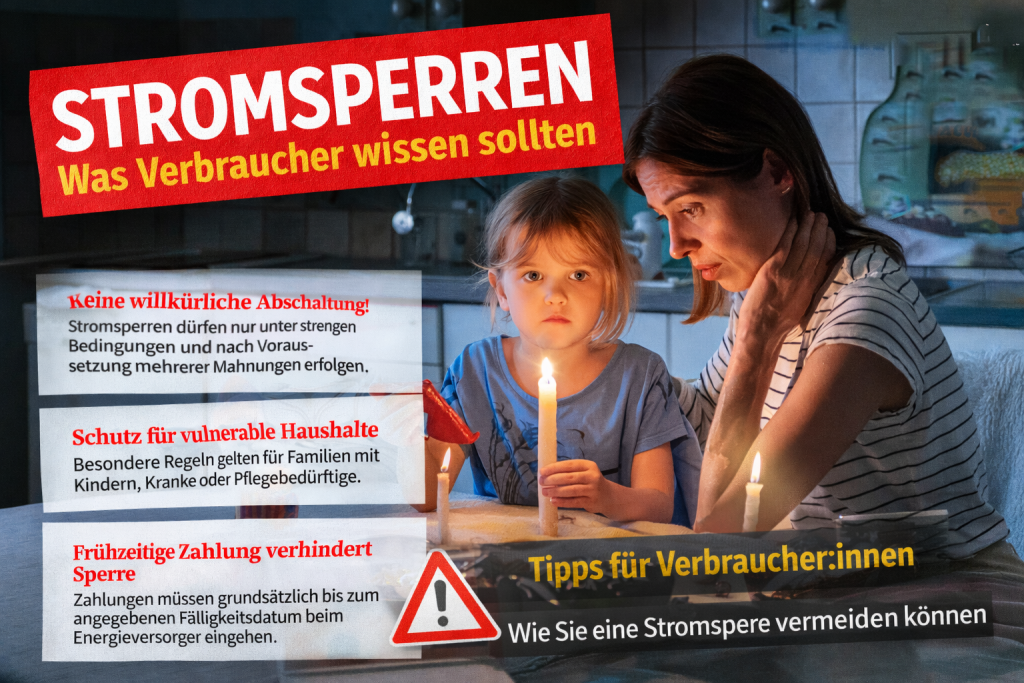 Stromsperren - Kunden mit einem Sondervertrag bei Zahlungsverzug deutlich schlechter gestellt Stromsperren - Kunden mit einem Sondervertrag bei Zahlungsverzug deutlich schlechter gestellt