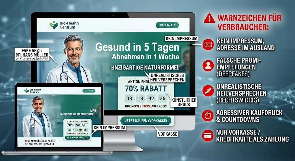 Wenn Gesundheitsprodukte über seriöse Optik verkauft werden Wenn Gesundheitsprodukte über seriöse Optik verkauft werden