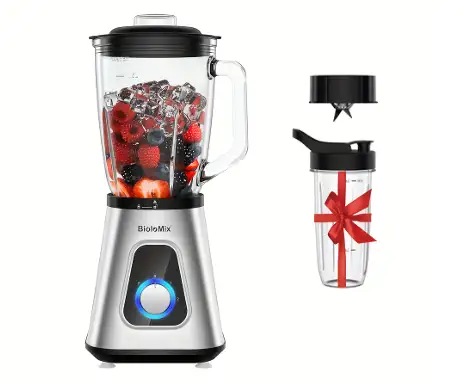 Rückruf des BioloMix Smoothie-Mixer mit 1,5-Liter-Glasbehälter via Temu. Rückruf des BioloMix Smoothie-Mixer mit 1,5-Liter-Glasbehälter via Temu.