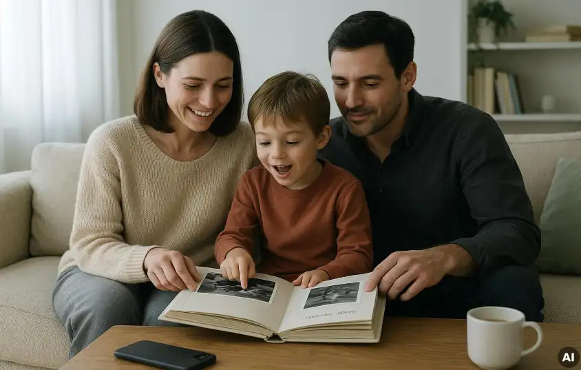 Digitale Privatsphäre - Familie schützt persönliche Daten und Privatsphäre bei der Nutzung digitaler Geräte. Digitale Privatsphäre - Familie schützt persönliche Daten und Privatsphäre bei der Nutzung digitaler Geräte.
